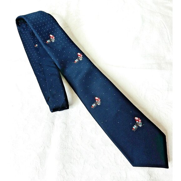 VTG Santa Claus Wemlon By Wembley Neck Tie Christmas Holiday Sleigh Toys 56” - Picture 2 of 6
